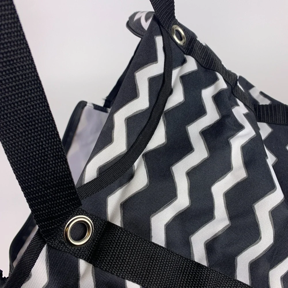 Thirty-One‎ 31 All Day Organizing Tote Black Chevron Red Embroidery School Sucks